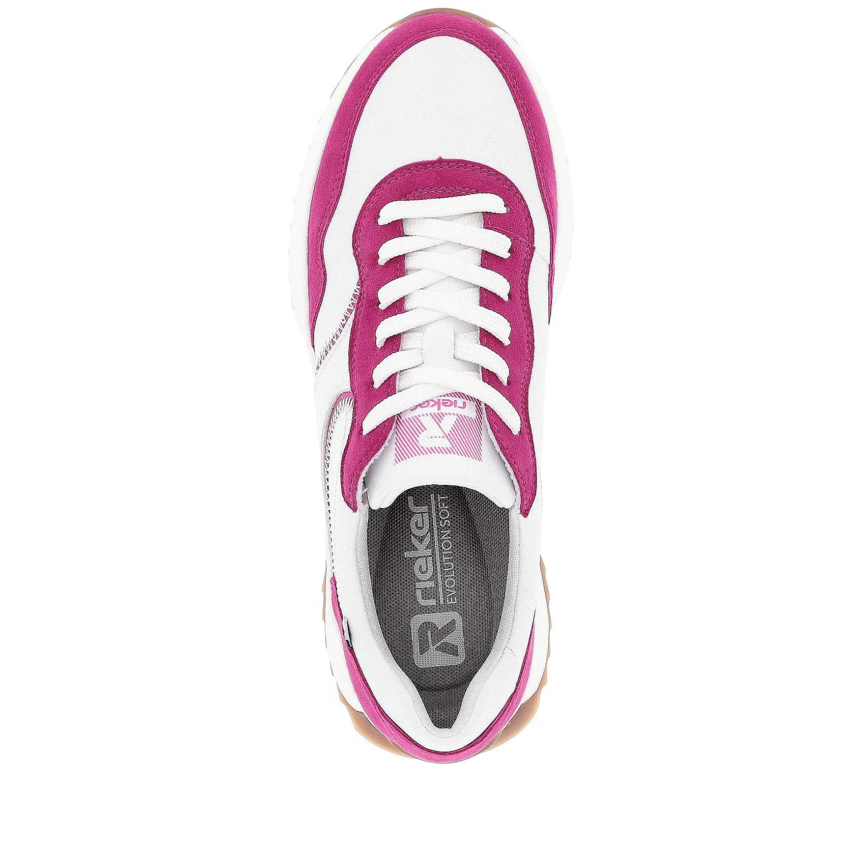 Rieker Colorful Styles-Women'S Sneaker Low Clear-White Fuchsia