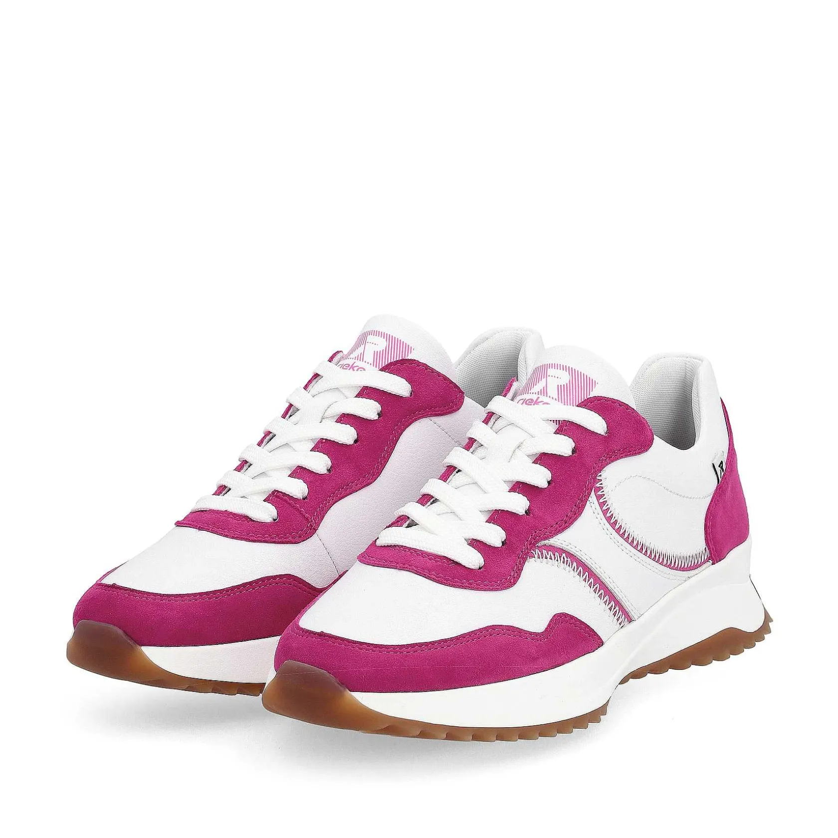 Rieker Colorful Styles-Women'S Sneaker Low Clear-White Fuchsia
