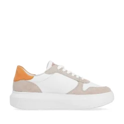 Rieker Colorful Styles-Women'S Sneaker Low Pearl-White Sand-Beige