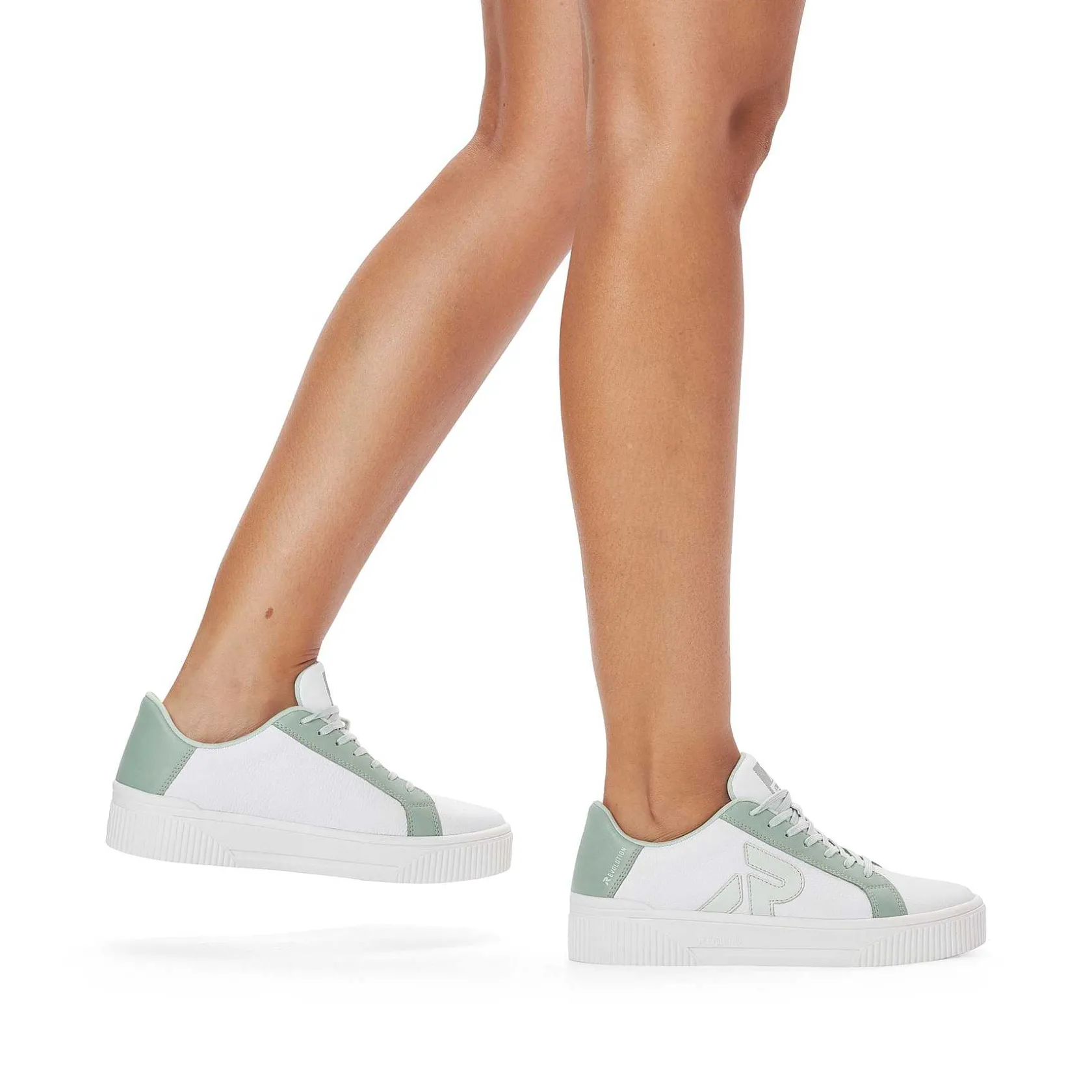 Rieker Colorful Styles-Women'S Sneaker Low Swan-White Mint-Green