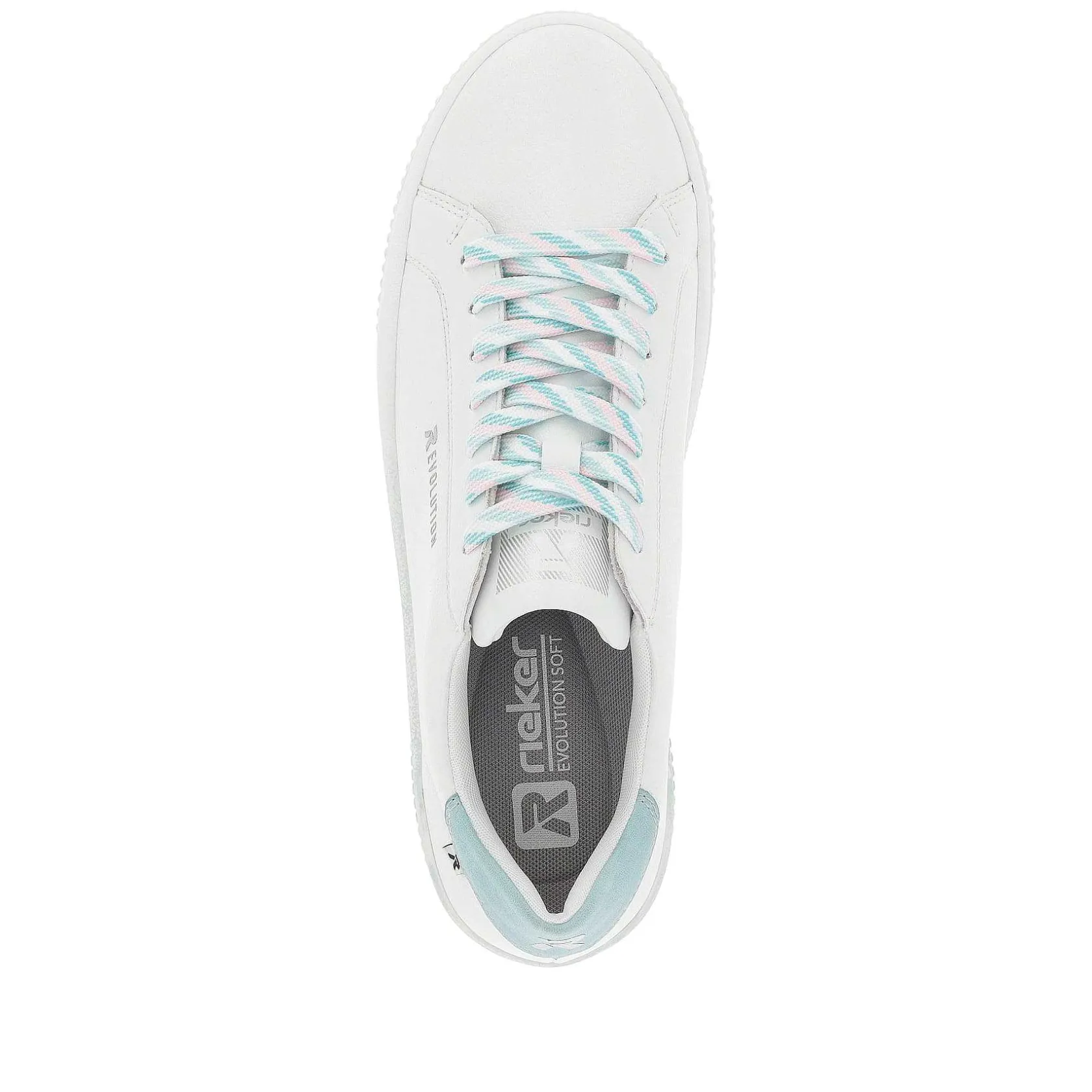 Rieker Sneakers-Women'S Sneaker Low Crystal-White Light-Aqua