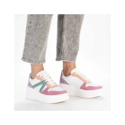 Rieker Colorful Styles-Women'S Sneaker Low Ice White-Multicolored