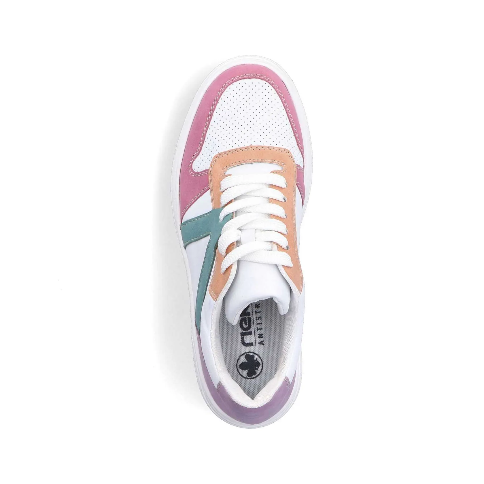Rieker Colorful Styles-Women'S Sneaker Low Ice White-Multicolored
