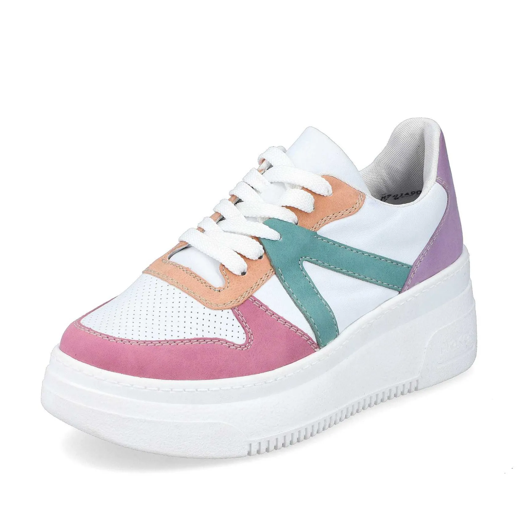 Rieker Colorful Styles-Women'S Sneaker Low Ice White-Multicolored