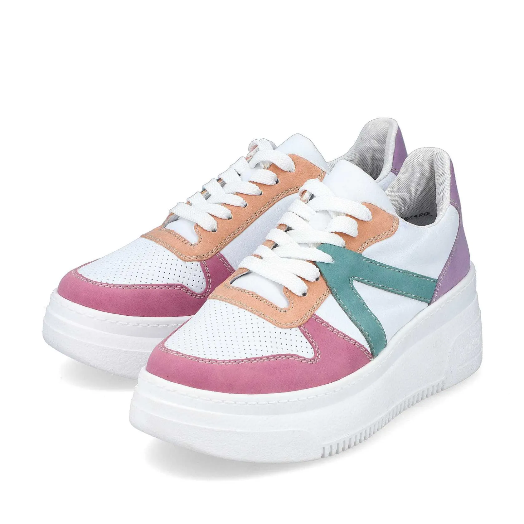 Rieker Colorful Styles-Women'S Sneaker Low Ice White-Multicolored