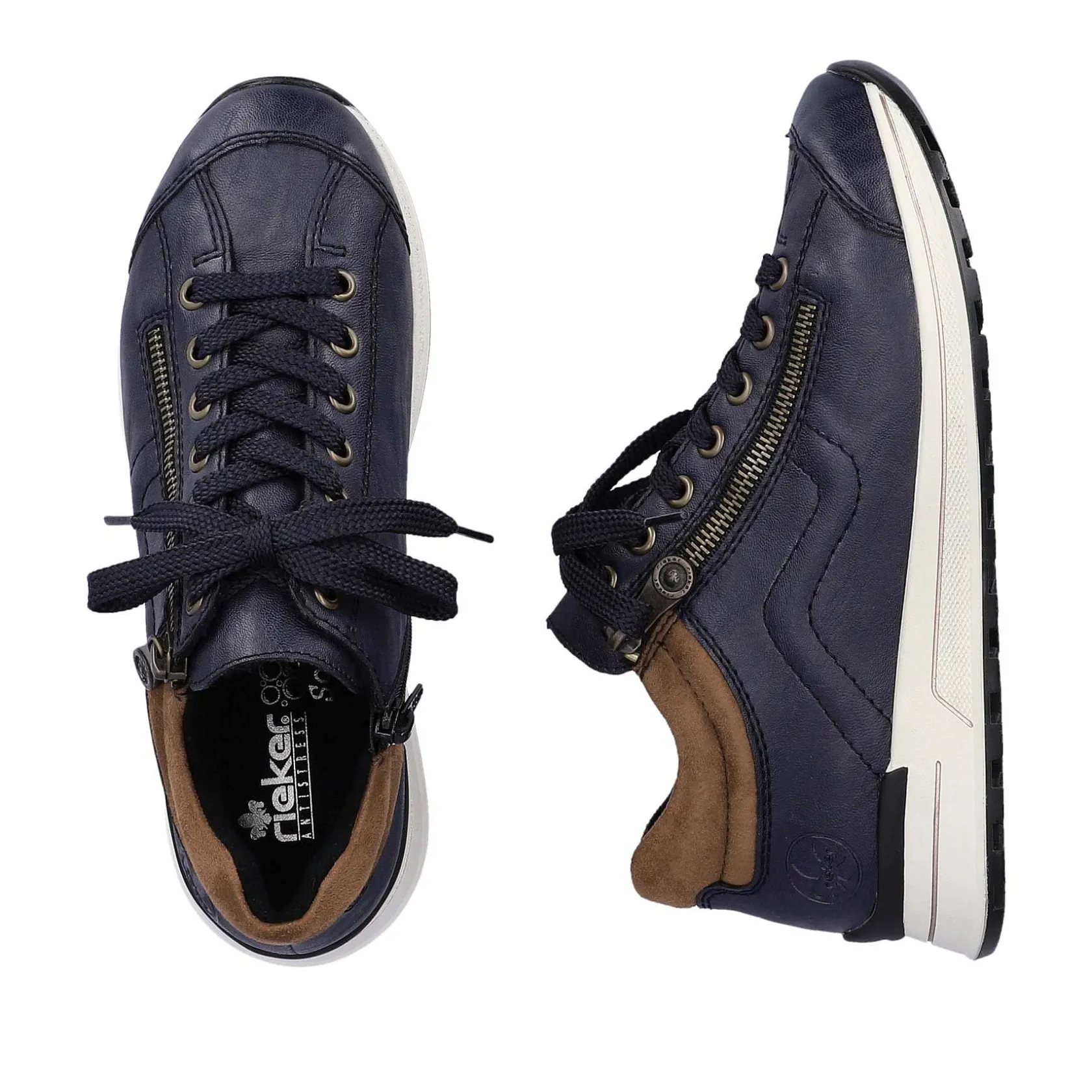 Rieker Sneakers-Women'S Sneaker Low Navy Blue-Brown