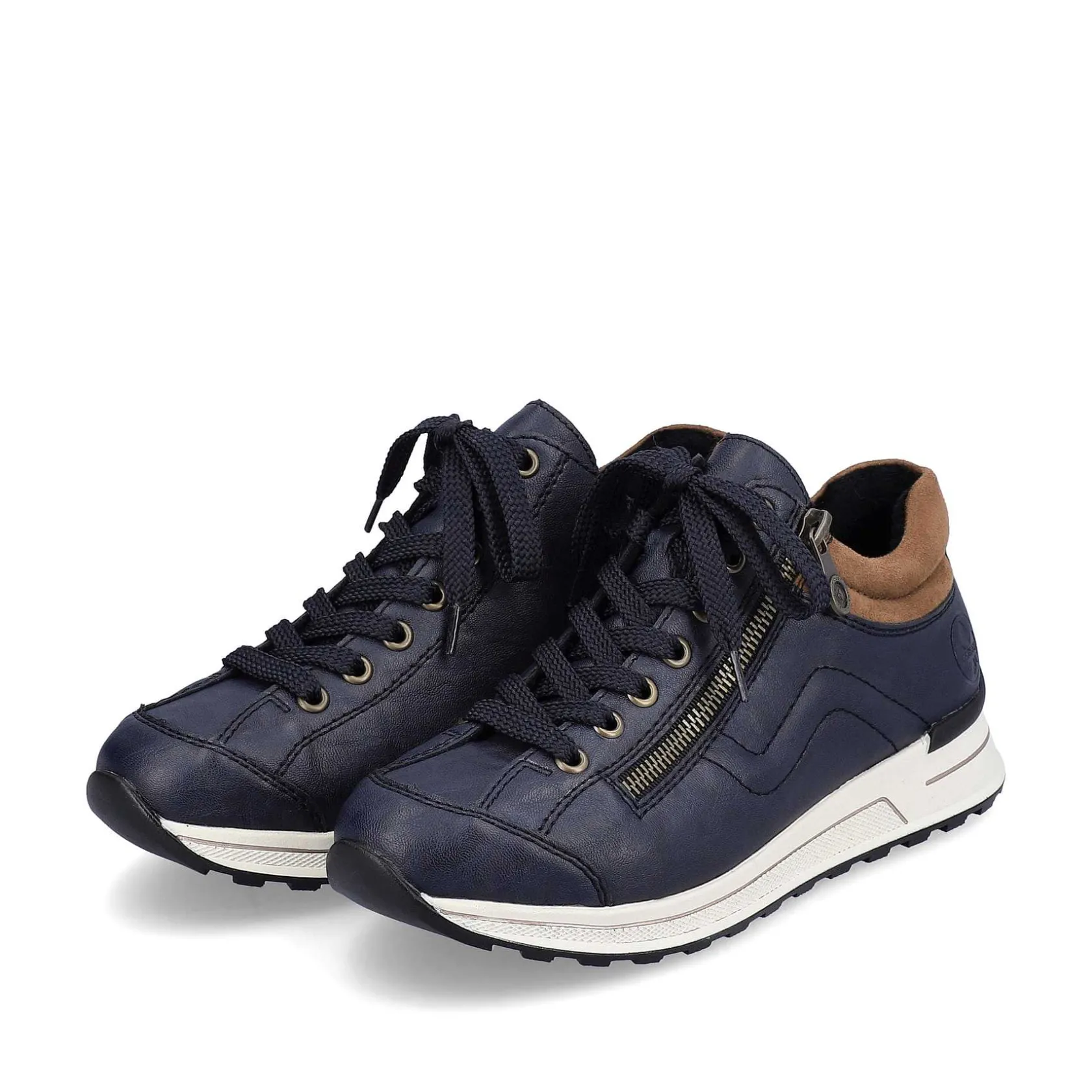Rieker Sneakers-Women'S Sneaker Low Navy Blue-Brown