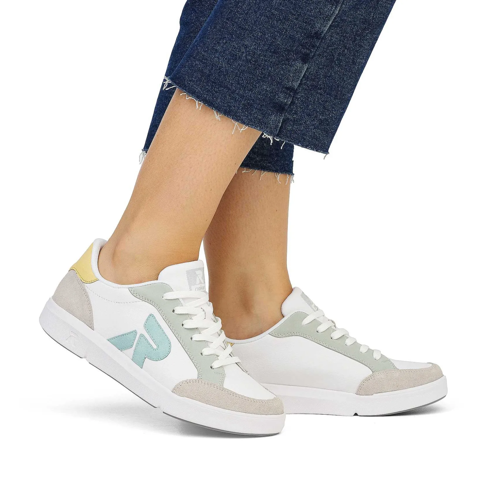Rieker Sneakers-Women'S Sneaker Low Snow-White Dusty-Grey