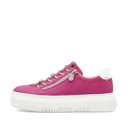Rieker Colorful Styles-Women'S Sneaker Low Blood Pink