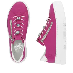 Rieker Colorful Styles-Women'S Sneaker Low Blood Pink