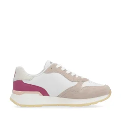 Rieker Colorful Styles-Women'S Sneaker Low Light Beige Fuchsia Apricot