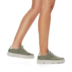 Rieker Sneakers-Women'S Sneaker Low Olive Green-Sand Beige
