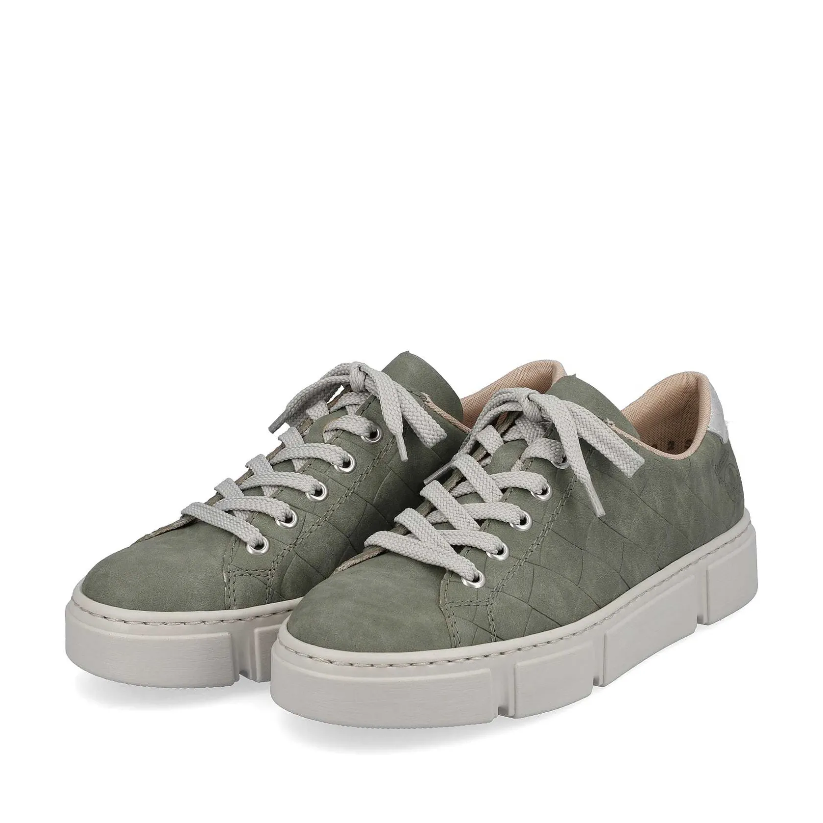 Rieker Sneakers-Women'S Sneaker Low Olive Green-Sand Beige