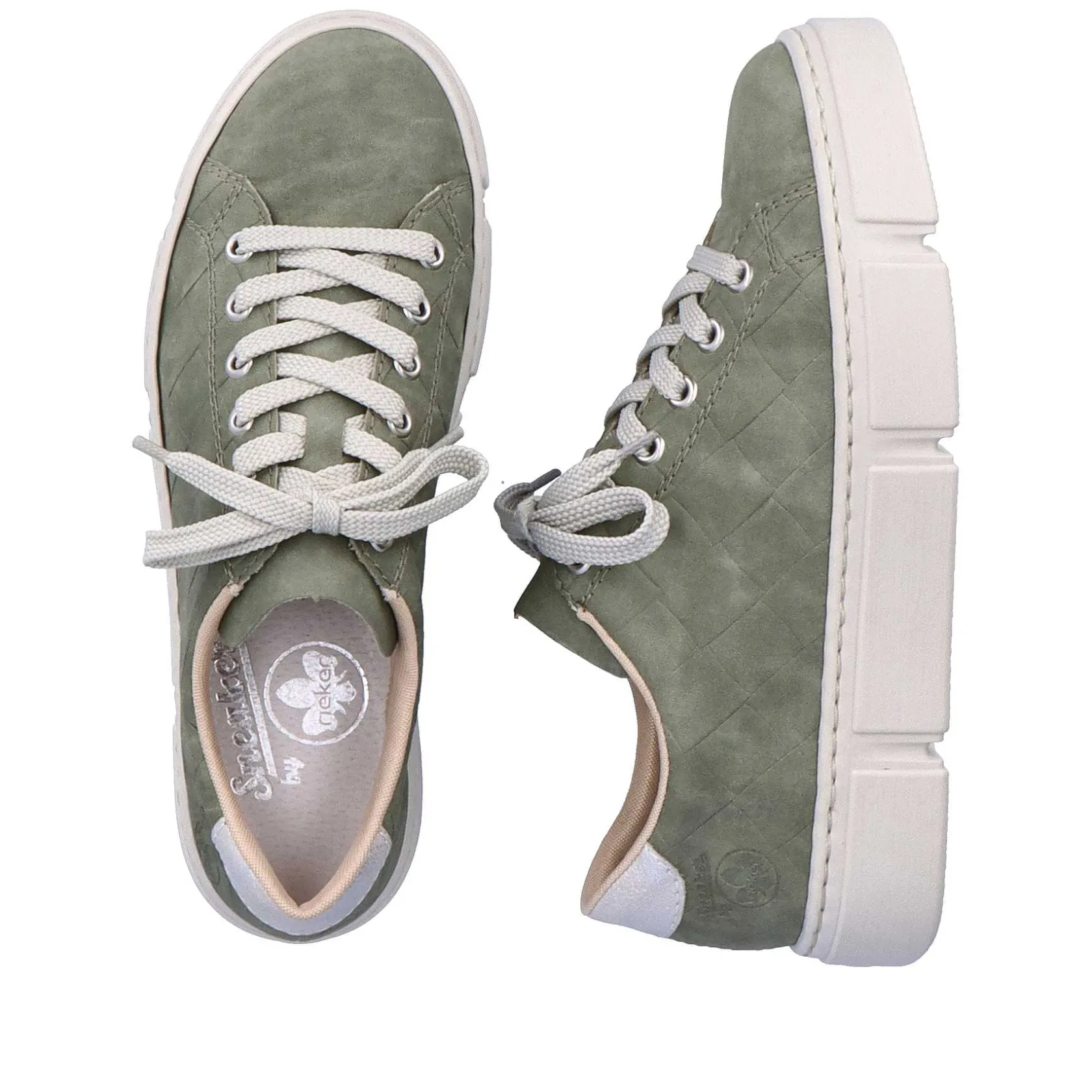 Rieker Sneakers-Women'S Sneaker Low Olive Green-Sand Beige