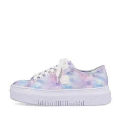 Rieker Colorful Styles-Women'S Sneaker Low Multi-Crystal White