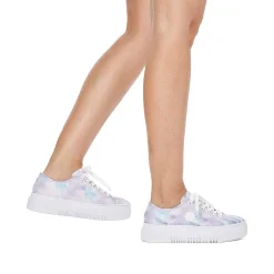 Rieker Colorful Styles-Women'S Sneaker Low Multi-Crystal White