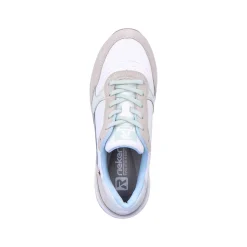 Rieker Sneakers-Women'S Sneaker Low Swan-White Clay-Beige Ice-Blue