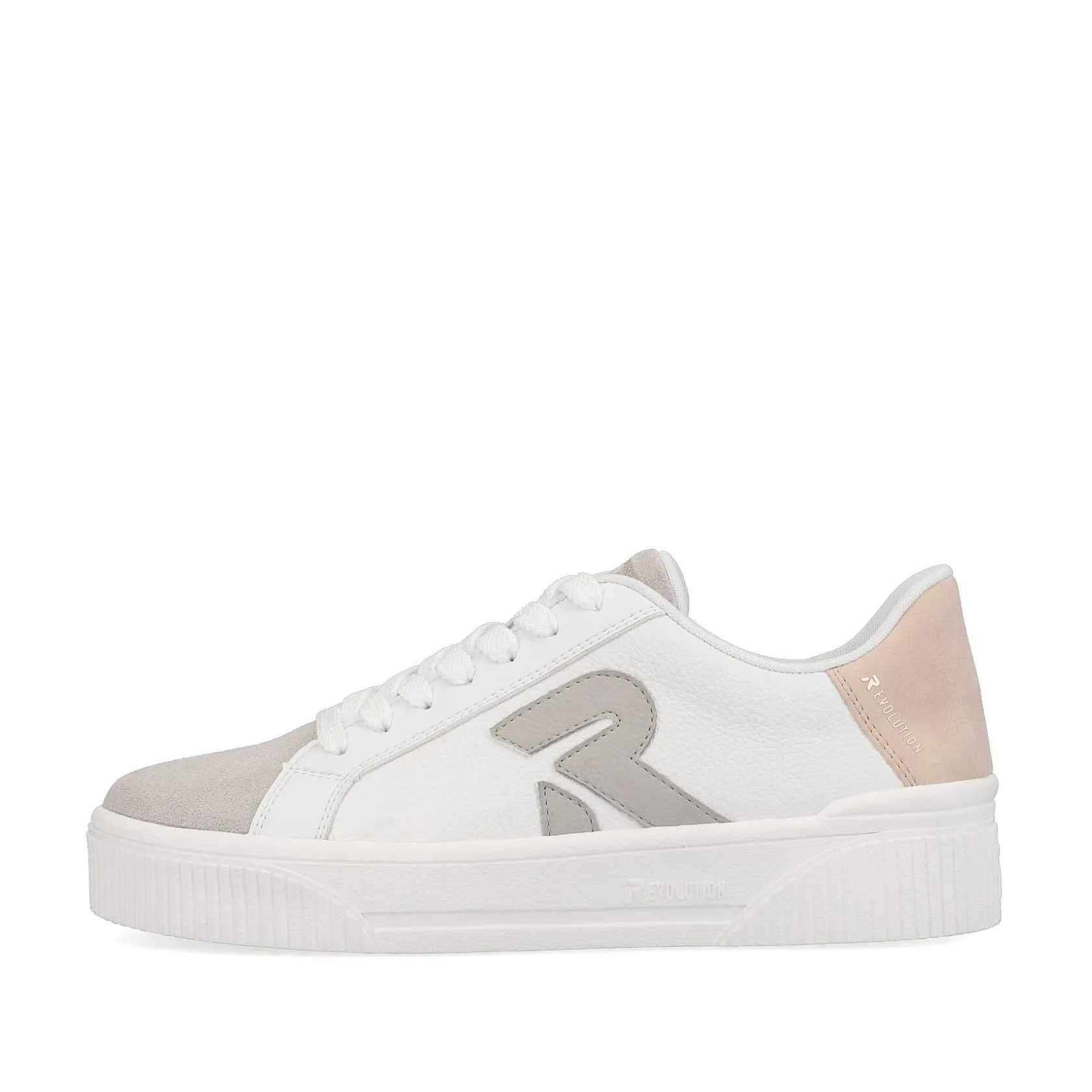 Rieker Sneakers-Women'S Sneaker Low Vanilla-White Stone-Grey
