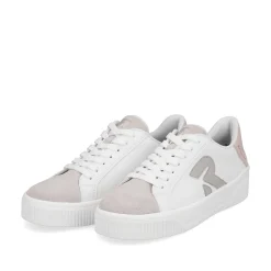 Rieker Sneakers-Women'S Sneaker Low Vanilla-White Stone-Grey