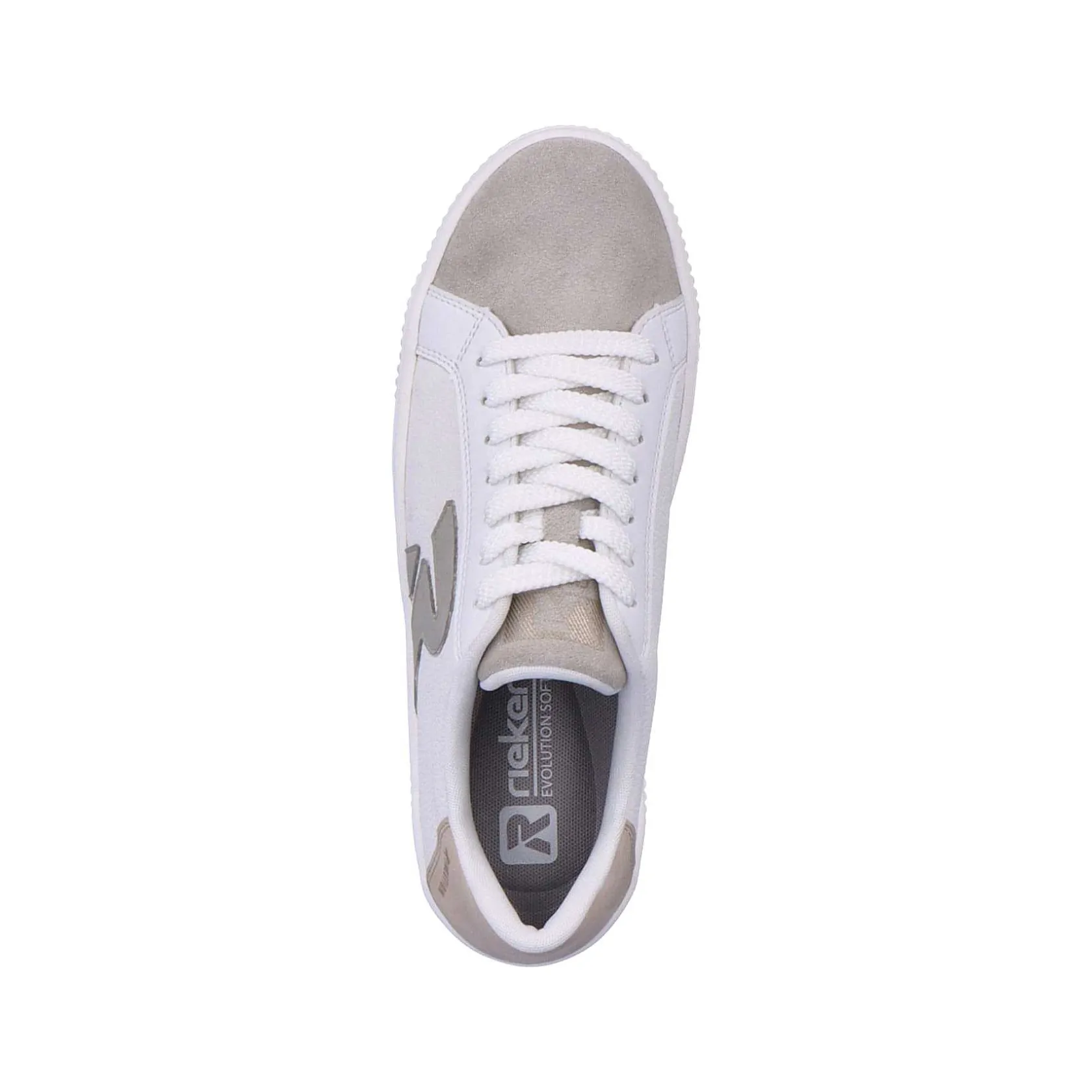 Rieker Sneakers-Women'S Sneaker Low Vanilla-White Stone-Grey