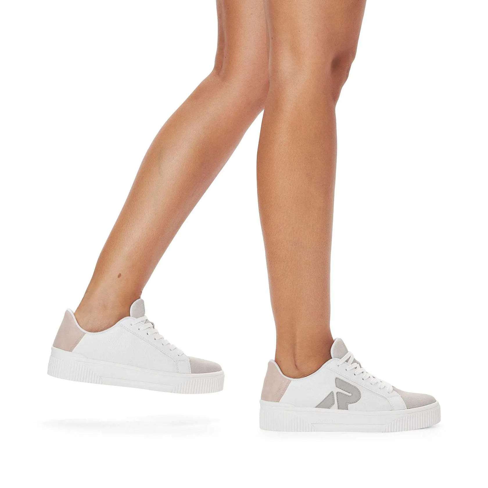Rieker Sneakers-Women'S Sneaker Low Vanilla-White Stone-Grey