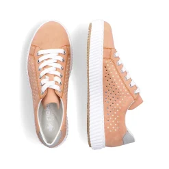 Rieker Colorful Styles-Women'S Sneaker Low Pastel Orange