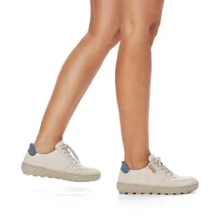 Rieker Sneakers-Women'S Sneaker Low Cream Beige-Royal Blue