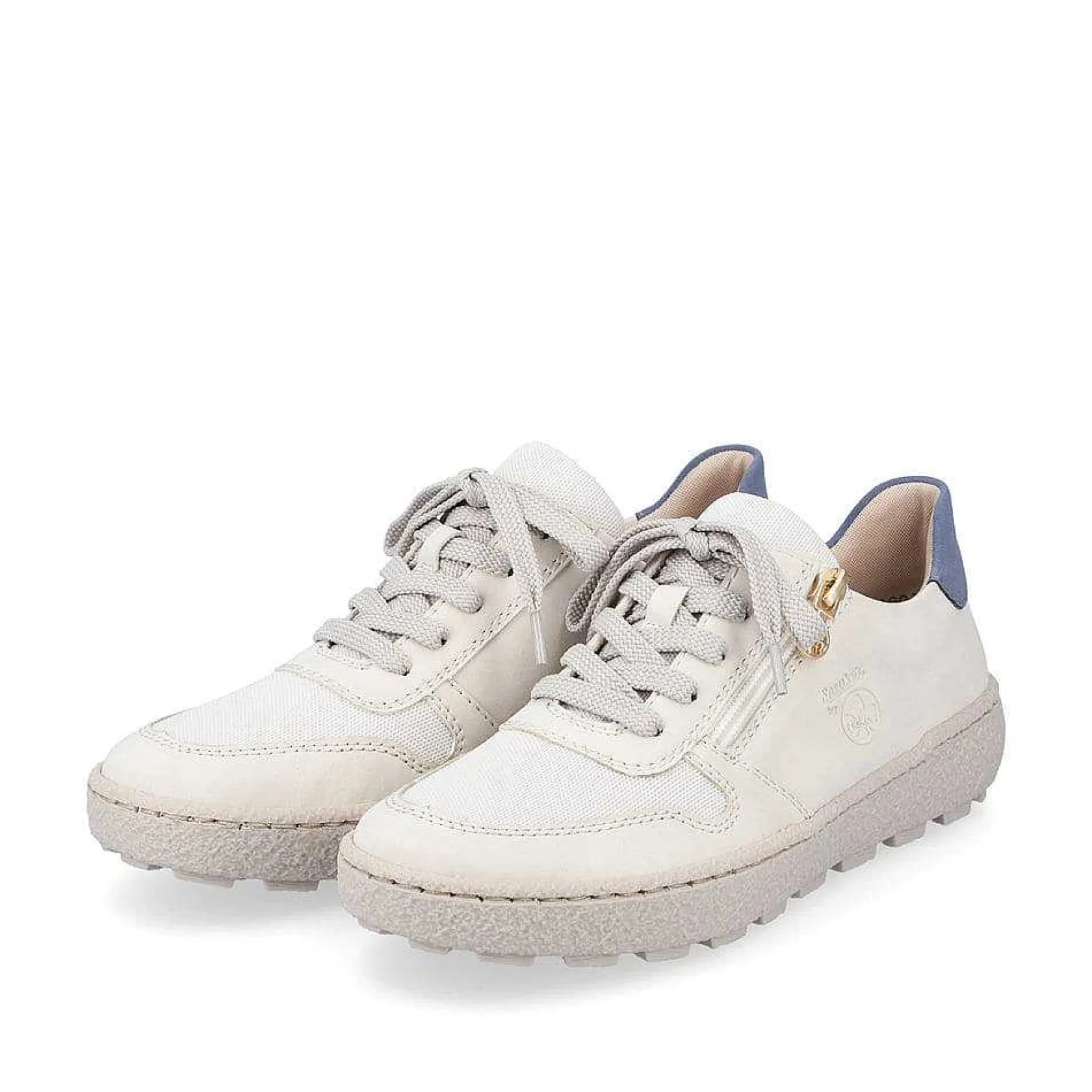 Rieker Sneakers-Women'S Sneaker Low Cream Beige-Royal Blue