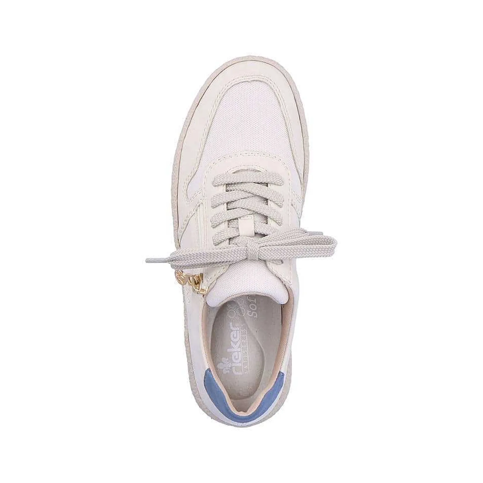 Rieker Sneakers-Women'S Sneaker Low Cream Beige-Royal Blue