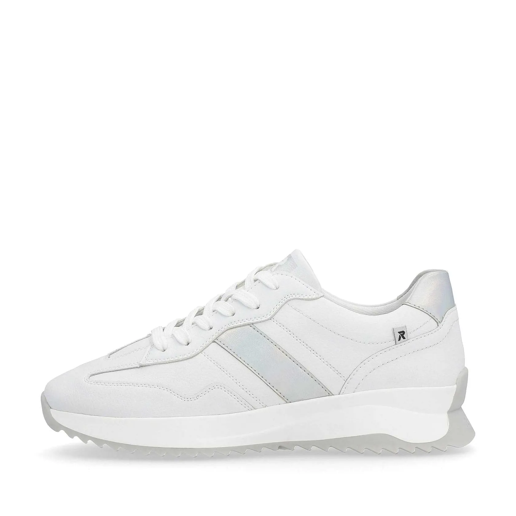 Rieker Sneakers-Women'S Sneaker Low Pearl-White Silver-Metallic