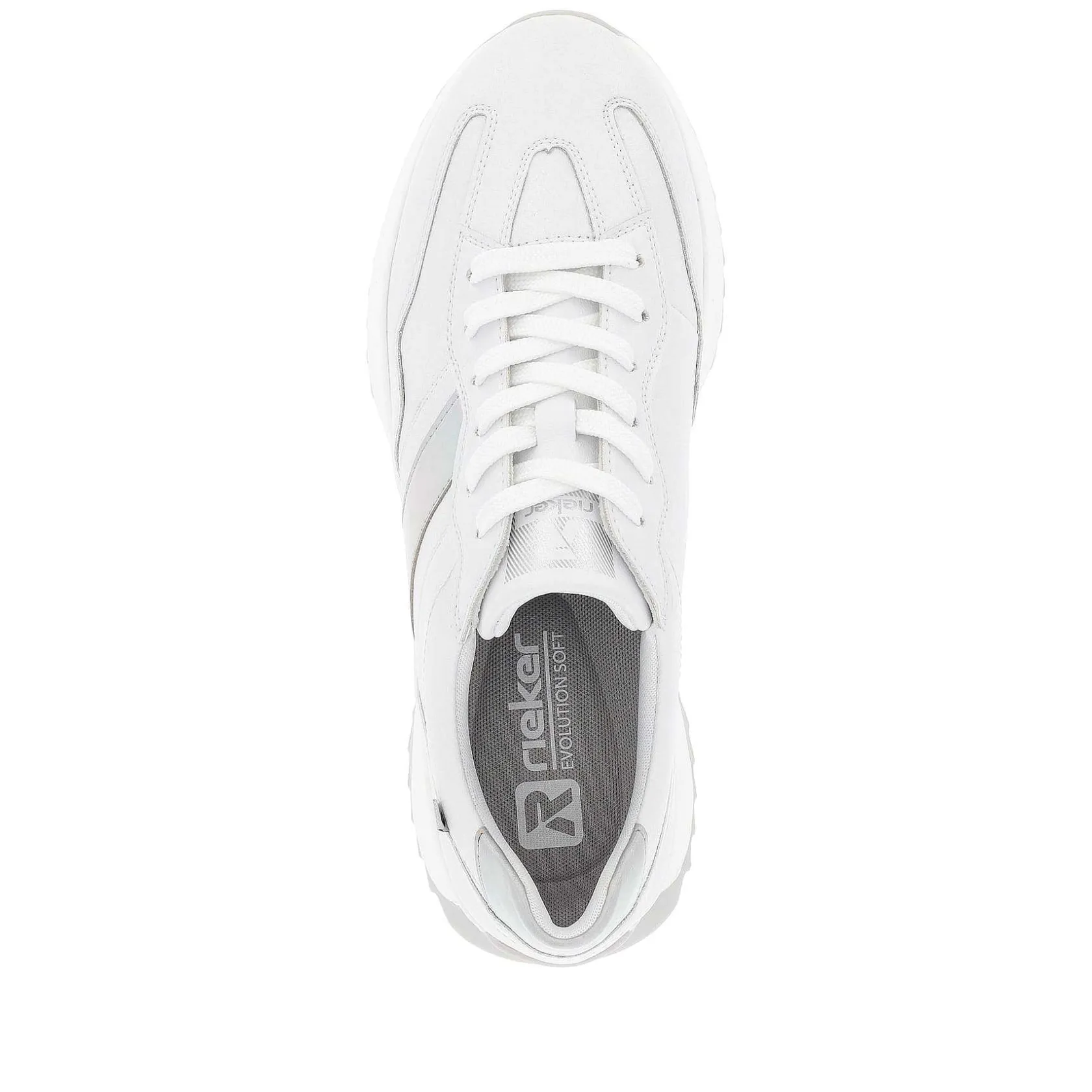 Rieker Sneakers-Women'S Sneaker Low Pearl-White Silver-Metallic