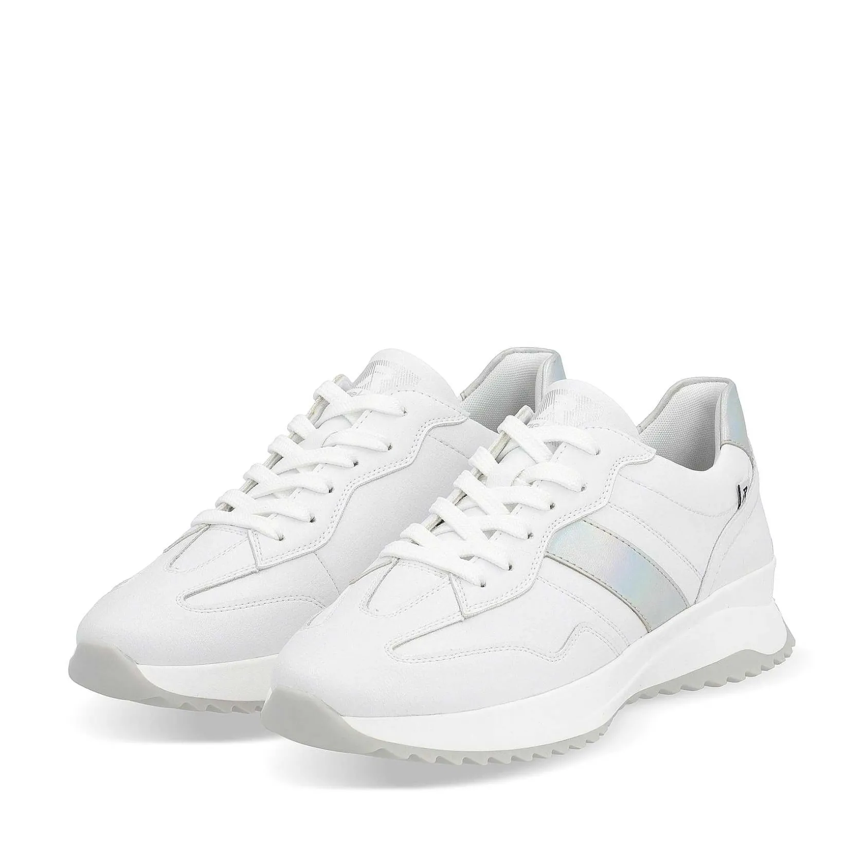 Rieker Sneakers-Women'S Sneaker Low Pearl-White Silver-Metallic