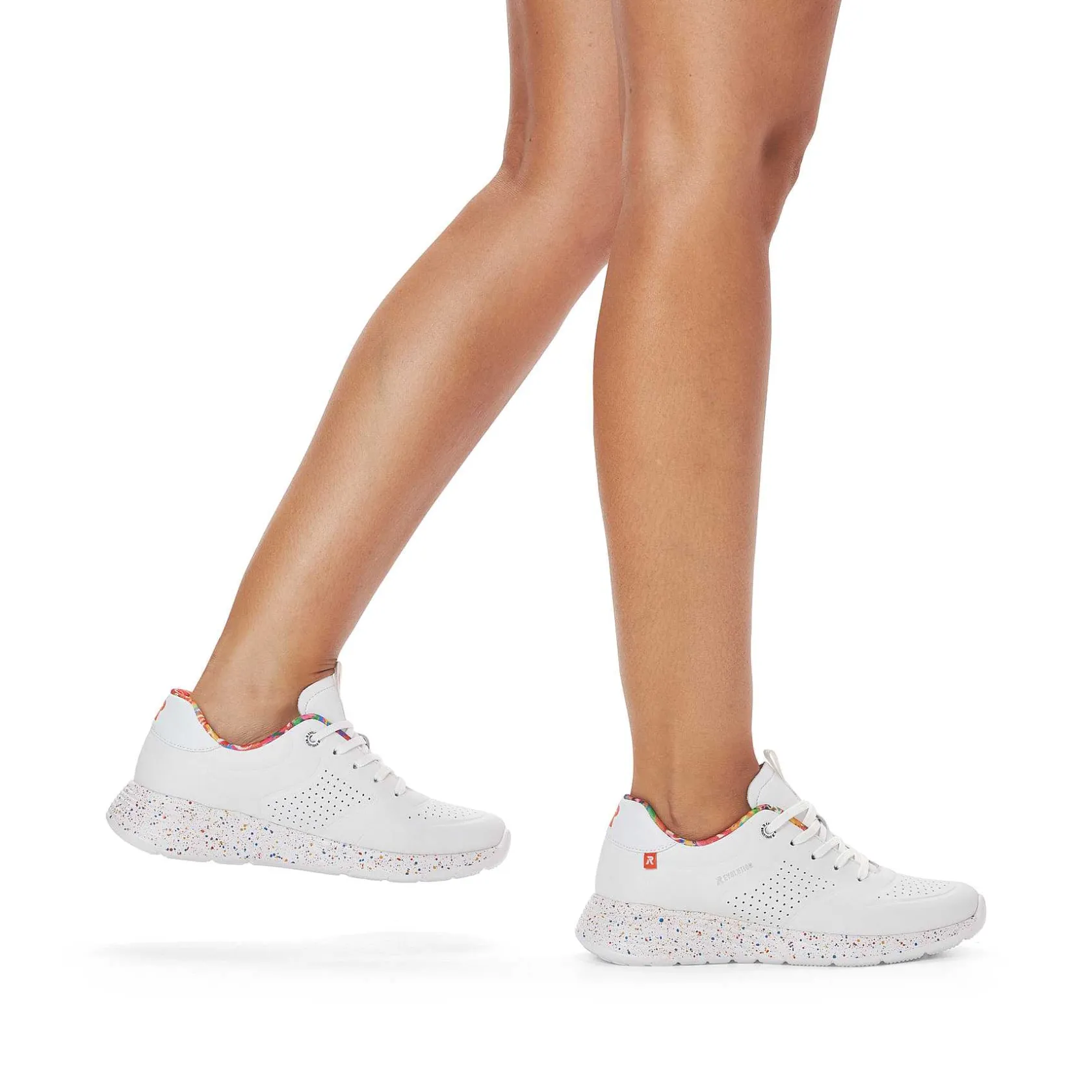 Rieker Sneakers-Women'S Sneaker Low Swan-White Rainbow