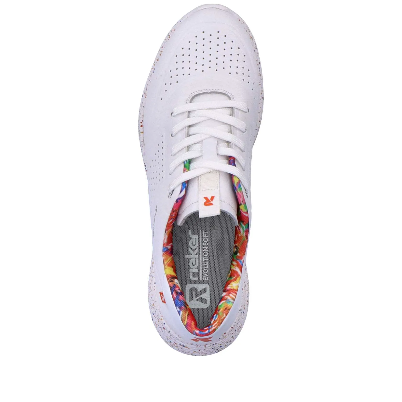 Rieker Sneakers-Women'S Sneaker Low Swan-White Rainbow