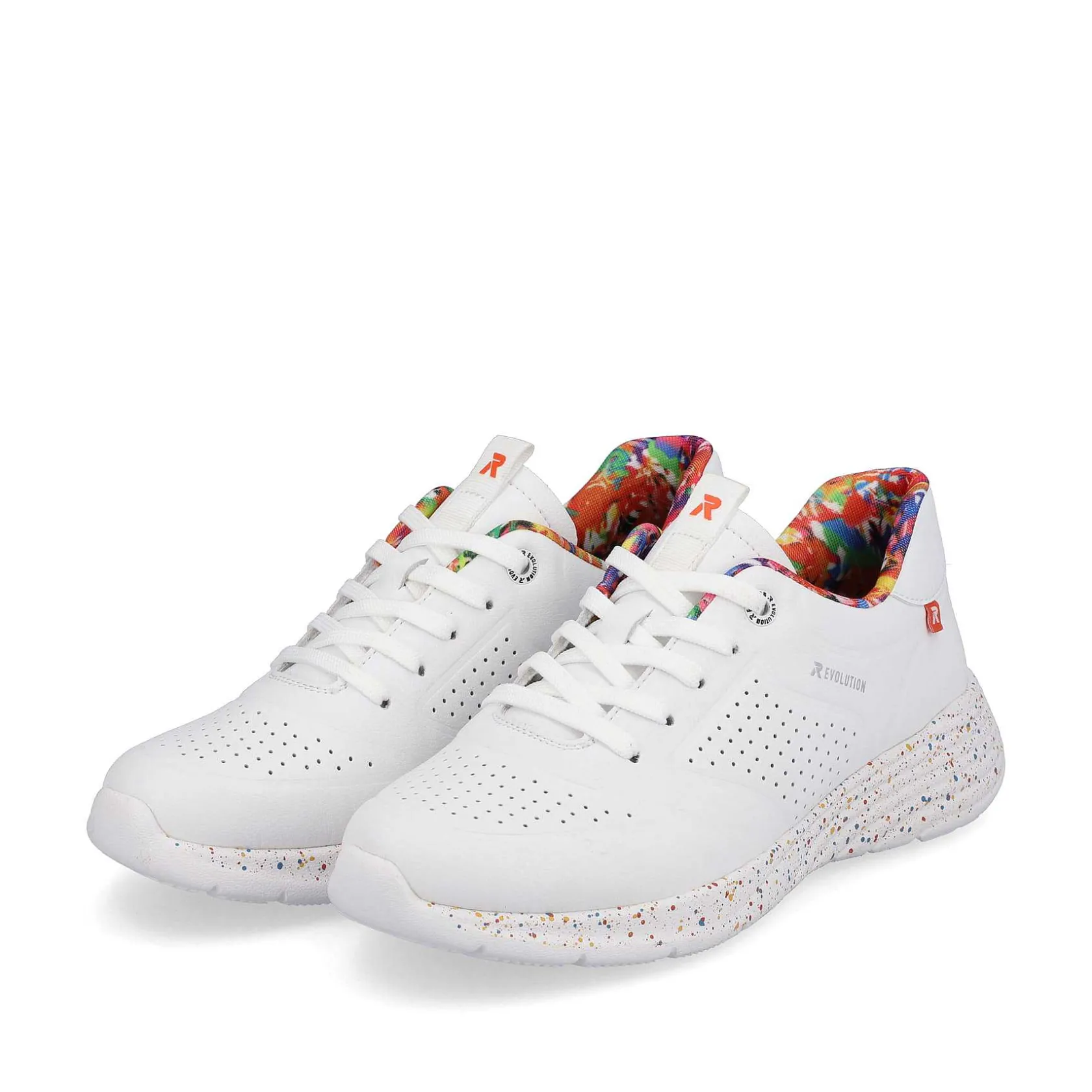 Rieker Sneakers-Women'S Sneaker Low Swan-White Rainbow