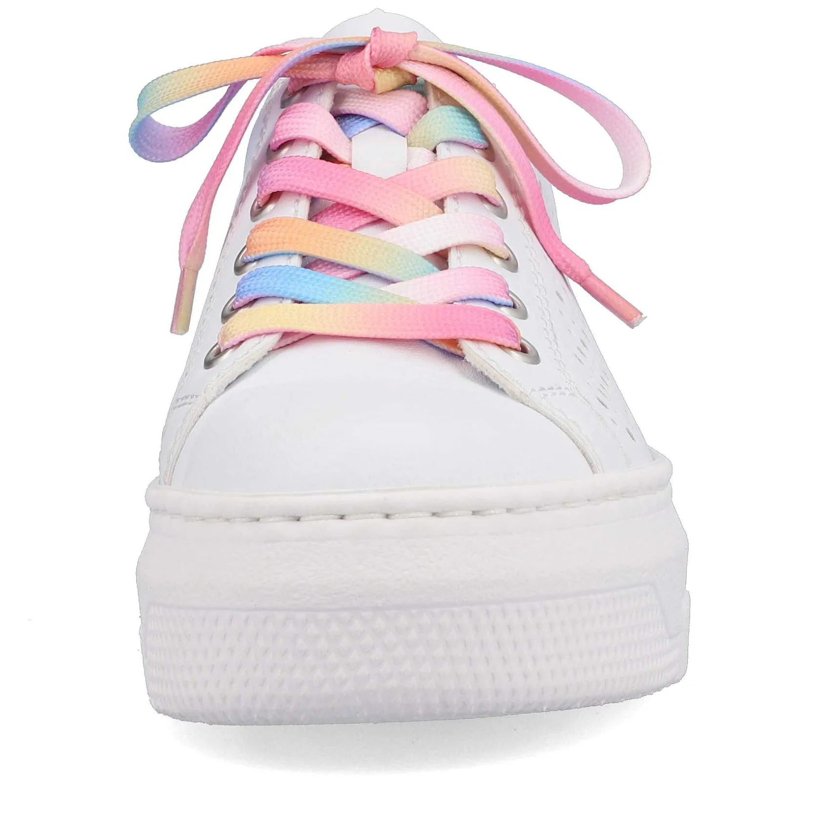 Rieker Colorful Styles-Women'S Sneaker Low Cream White-Flamigor Pink