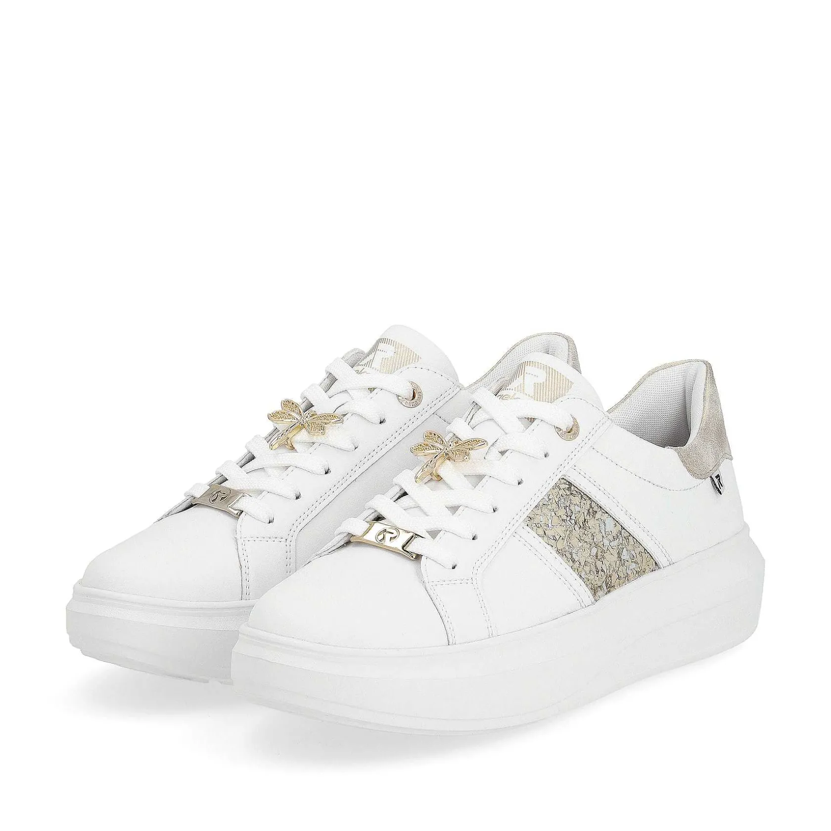 Rieker Sneakers-Women'S Sneaker Low Swan-White Gold