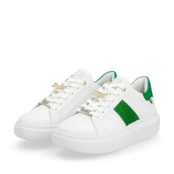 Rieker Colorful Styles-Women'S Sneaker Low Crystal White Metallic Green