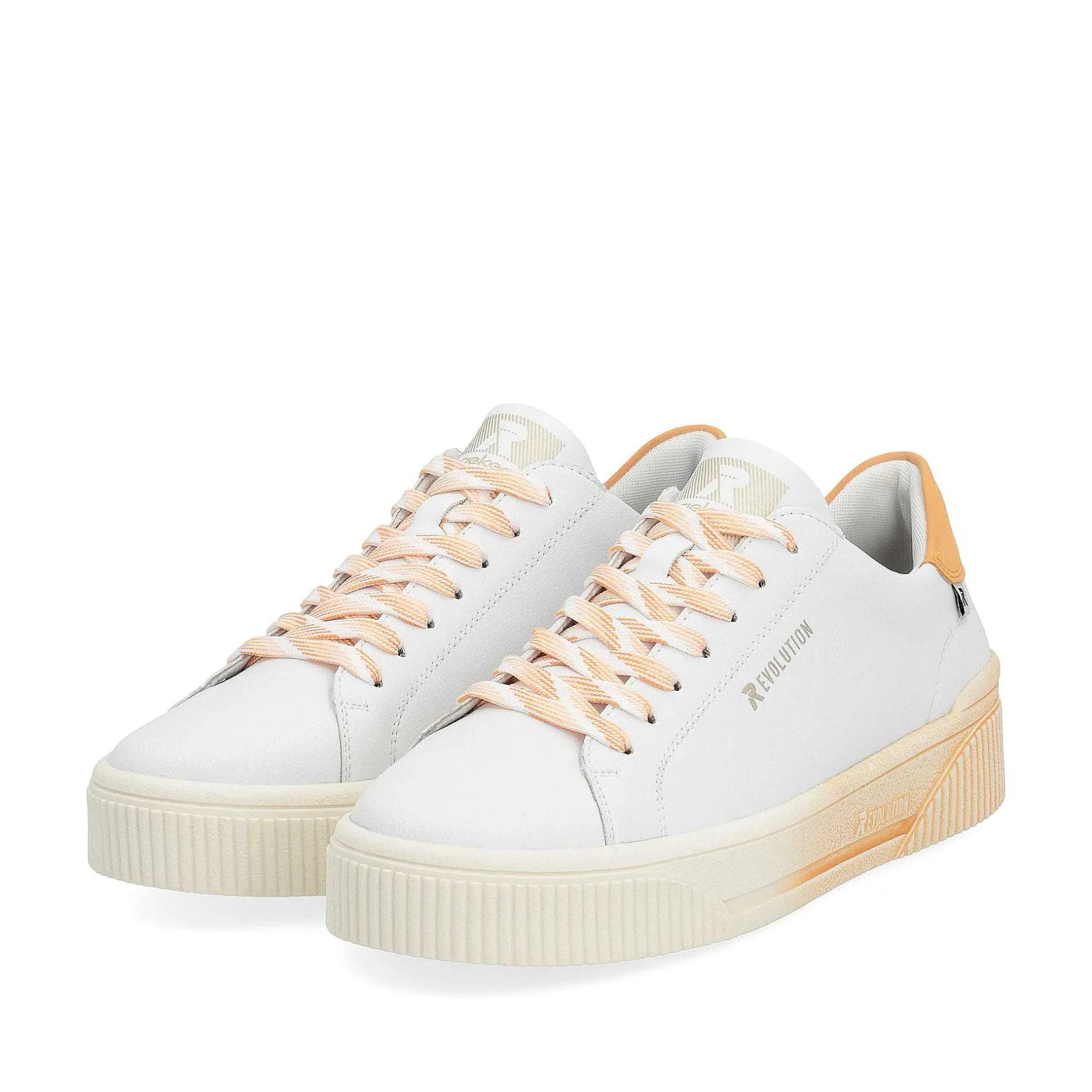 Rieker Colorful Styles-Women'S Sneaker Low Crystal-White Apricot