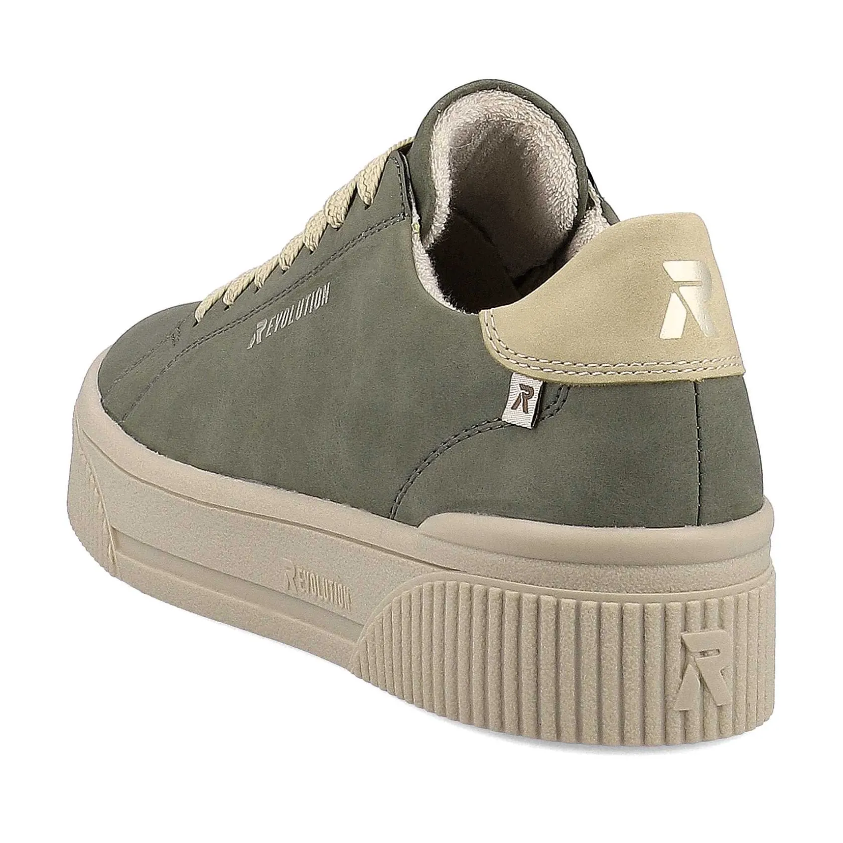 Rieker Sneakers-Women'S Sneaker Low Khaki-Green Cream-Beige