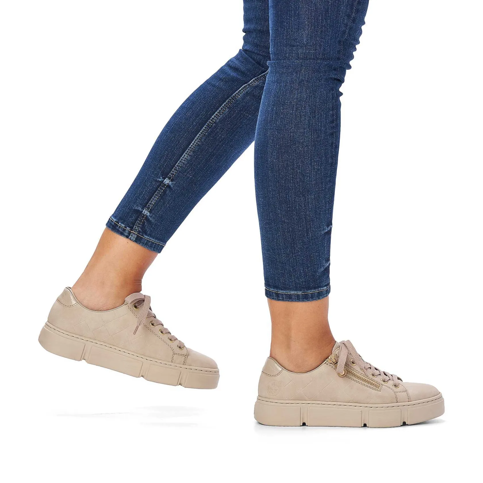 Rieker Sneakers-Women'S Sneaker Low Cream Beige