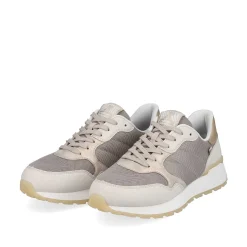 Rieker Sneakers-Women'S Sneaker Low Clay-Beige Rock-Grey