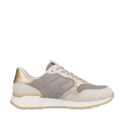Rieker Sneakers-Women'S Sneaker Low Clay-Beige Rock-Grey