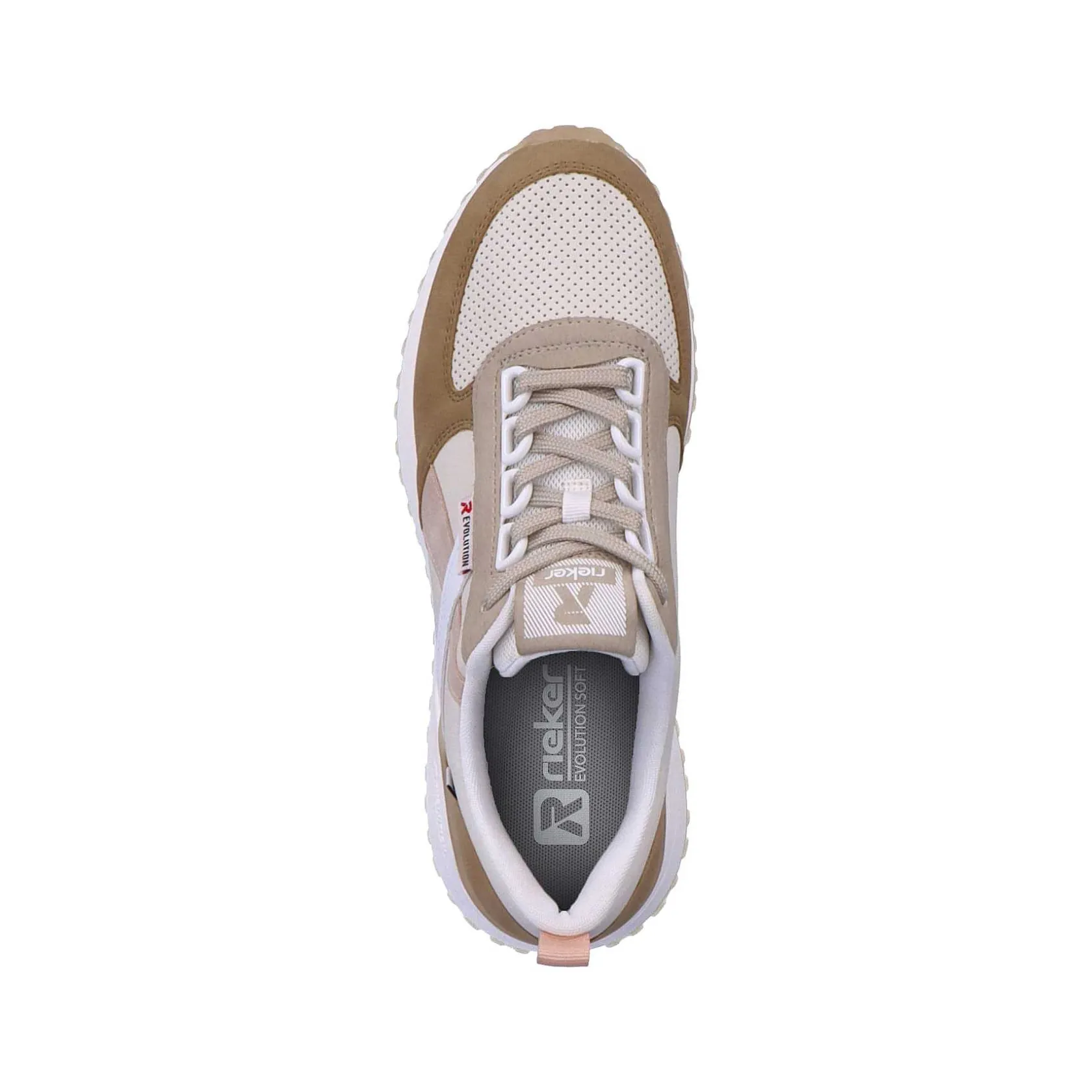 Rieker Sneakers-Women'S Sneaker Low Clay-Beige Cinnamon White