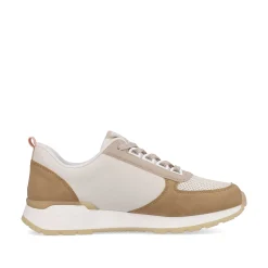 Rieker Sneakers-Women'S Sneaker Low Clay-Beige Cinnamon White