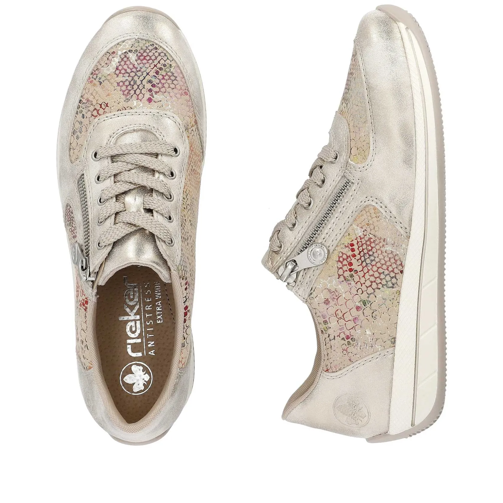 Rieker Sneakers-Women'S Sneaker Low Beige Multi-Metallic
