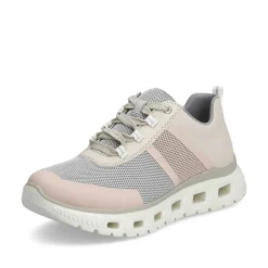 Rieker Colorful Styles-Women'S Sneaker Low Light Beige-Pastel Blue-Pink