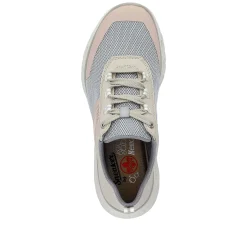Rieker Colorful Styles-Women'S Sneaker Low Light Beige-Pastel Blue-Pink