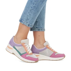 Rieker Colorful Styles-Women'S Sneaker Low Beige-Multicolored