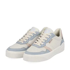 Rieker Colorful Styles-Women'S Sneaker Low Vanilla-White Light-Blue